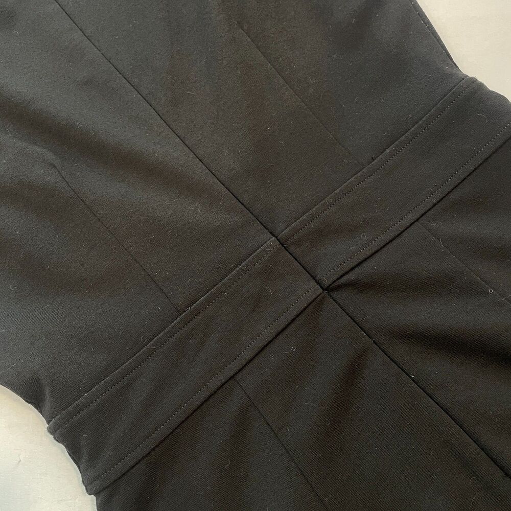 ~ Banana Republic 4 Dress Black Cocktail Sleeveless V Knee Midi Wrap S LBD - Picture 13 of 15